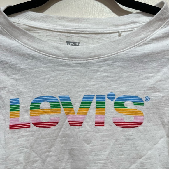 Levi’s Cropped Muscle Tank Top with Rainbow Logo - Picture 2 of 5